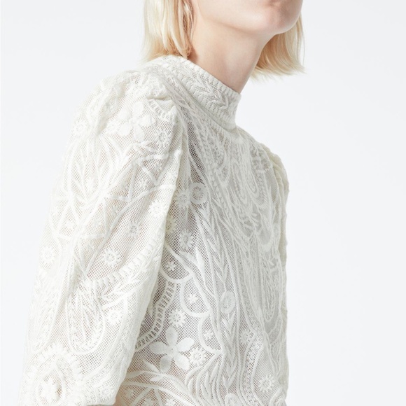 The Kooples Ecru Lace Top high neck - NWT  size M - Picture 2 of 7